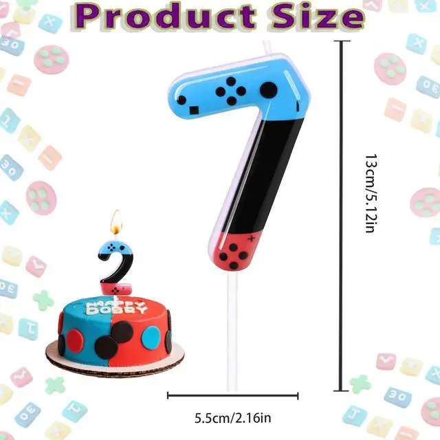 Alt view image 4 of 7 - Gaming Candle,Level 15 Number Birthday Cake Candles,15 Birthday Decorations for Boys,15th Birthday Candle Gamepad Birthday Candles,Video Game Controller Themed Birthday Party Supplies (Number 15)