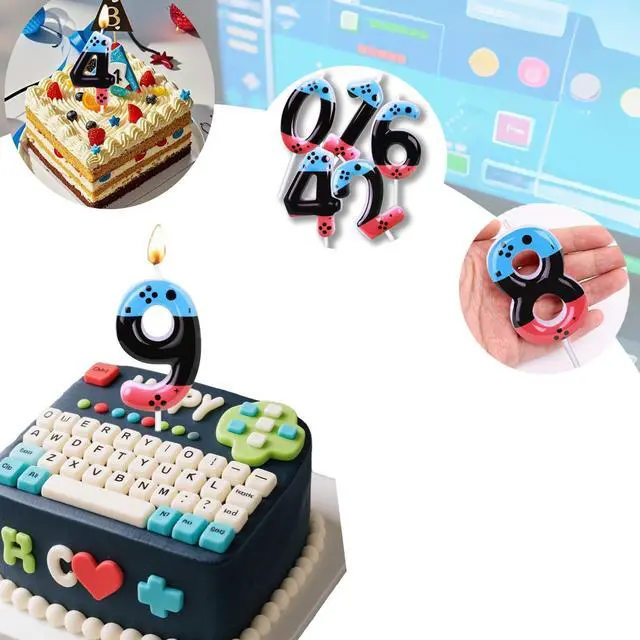 Alt view image 7 of 7 - Gaming Candle,Level 15 Number Birthday Cake Candles,15 Birthday Decorations for Boys,15th Birthday Candle Gamepad Birthday Candles,Video Game Controller Themed Birthday Party Supplies (Number 15)