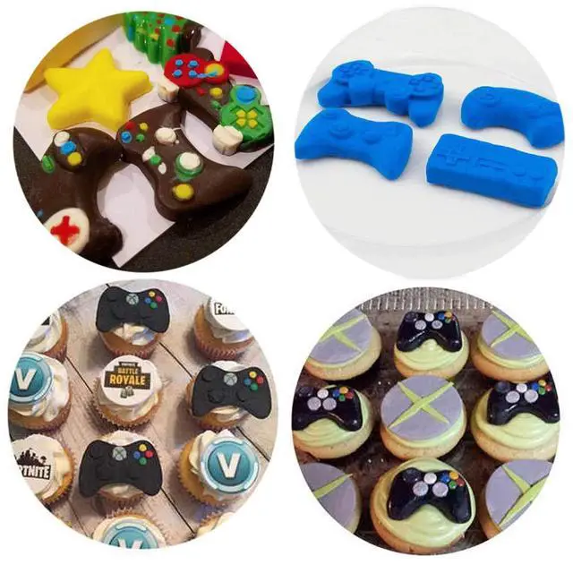 Alt view image 3 of 5 - Game Controller Silicone Mold, Fondant Molds Gift for Boys, Non-Stick Food Grade Silicone Molds for Chocolate, Candy, Jelly, Ice Cube, Dog Treats, Cupcake Baking Mould, Muffin pan