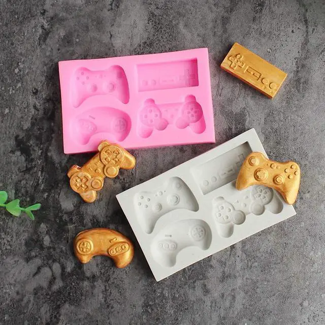 Alt view image 3 of 7 - HiParty 2Pcs Game Controller Cake Fondant Mold - Video Game Gamepad Silicone Chocolate Candy Mold for Cupcake Topper Decoration Game Theme Party Ideas Favors Supplies
