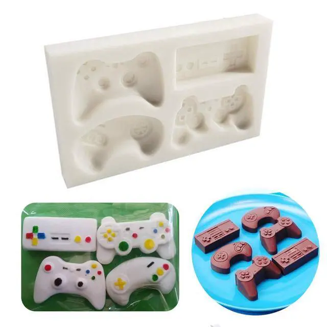 Alt view image 5 of 7 - HiParty 2Pcs Game Controller Cake Fondant Mold - Video Game Gamepad Silicone Chocolate Candy Mold for Cupcake Topper Decoration Game Theme Party Ideas Favors Supplies