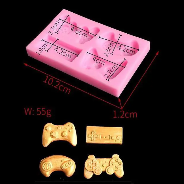 Alt view image 4 of 7 - HiParty 2Pcs Game Controller Cake Fondant Mold - Video Game Gamepad Silicone Chocolate Candy Mold for Cupcake Topper Decoration Game Theme Party Ideas Favors Supplies