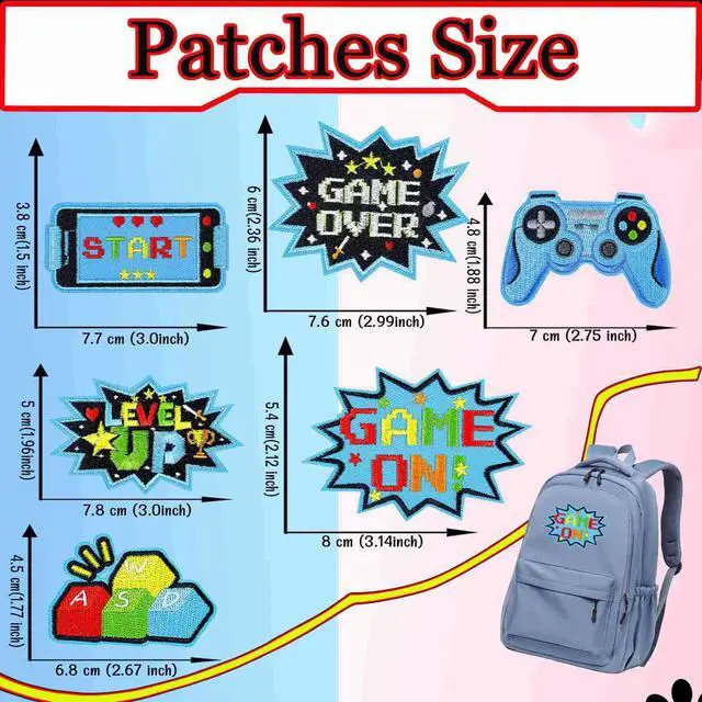 Alt view image 2 of 4 - 6Pcs Video Game On Gamepad Iron on Patches