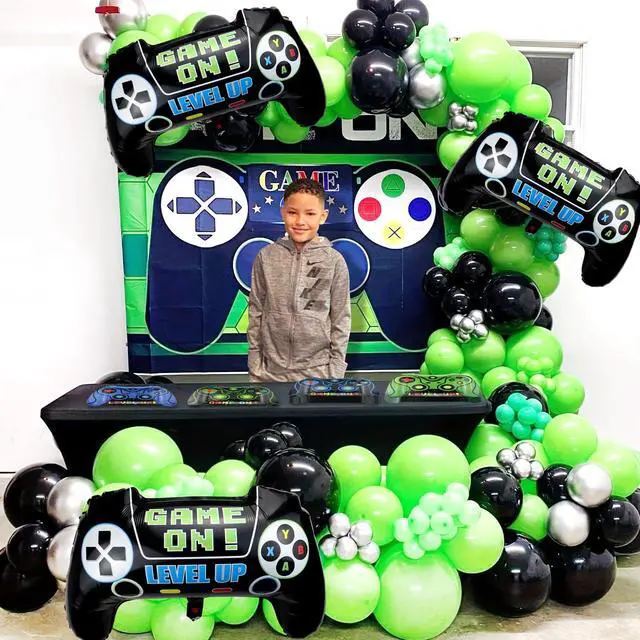 Alt view image 6 of 7 - 40 Pcs Video Game Controller Plates, Blue and Green Video Game Birthday Decorations Level up Party Plates for Kids Gaming Party Supplies, 9 x 12.5 inches