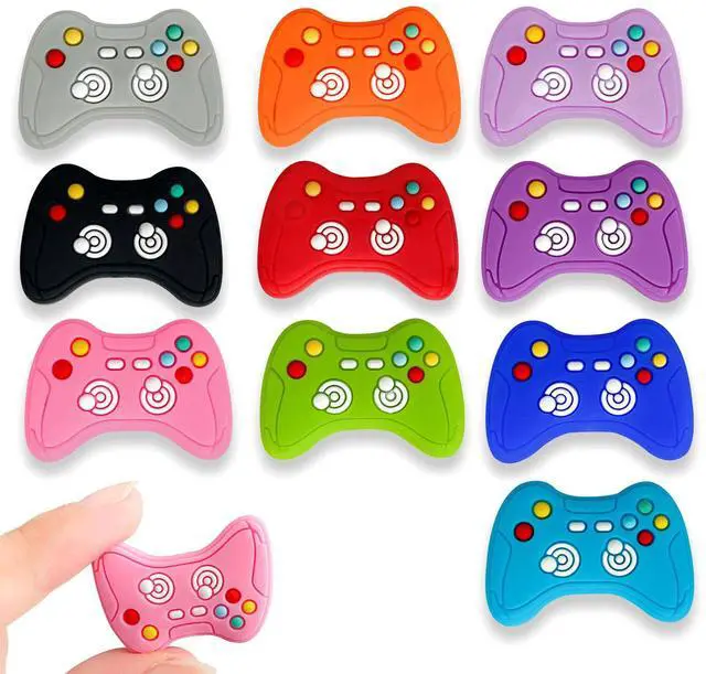 Main image of 10PCS Game Controller Silicone Beads, Gamepad Shape Silicone Focal Beads, Colorful Silicone Beads for Keychain Making, Loose Beads Bulk for Pens DIY Crafts Necklace Bracelet Lanyard