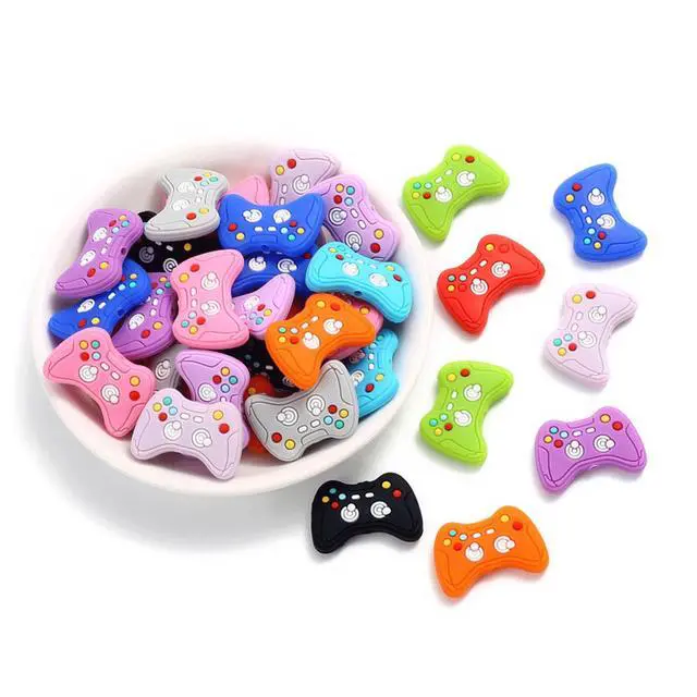 Alt view image 4 of 6 - 10PCS Game Controller Silicone Beads, Gamepad Shape Silicone Focal Beads, Colorful Silicone Beads for Keychain Making, Loose Beads Bulk for Pens DIY Crafts Necklace Bracelet Lanyard