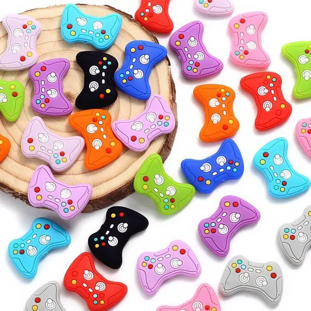 Alt view image 6 of 6 - 10PCS Game Controller Silicone Beads, Gamepad Shape Silicone Focal Beads, Colorful Silicone Beads for Keychain Making, Loose Beads Bulk for Pens DIY Crafts Necklace Bracelet Lanyard