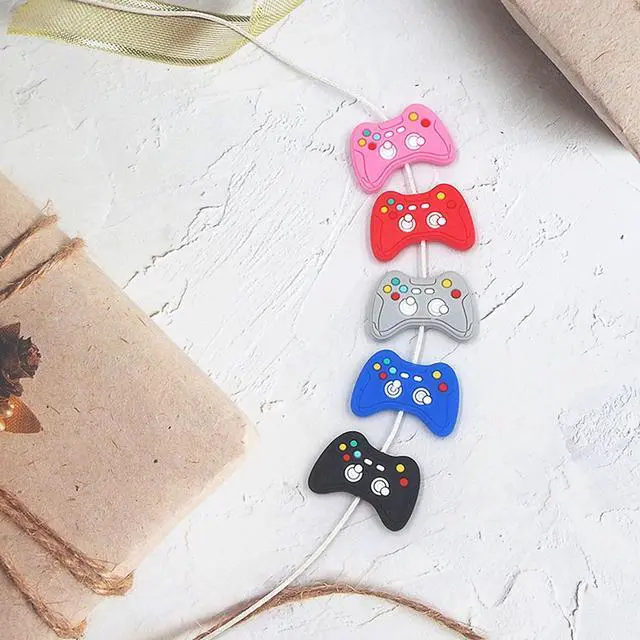Alt view image 5 of 6 - 10PCS Game Controller Silicone Beads, Gamepad Shape Silicone Focal Beads, Colorful Silicone Beads for Keychain Making, Loose Beads Bulk for Pens DIY Crafts Necklace Bracelet Lanyard