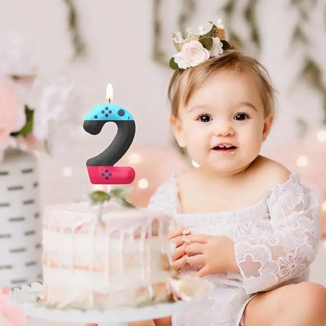 Alt view image 7 of 7 - Red Blue 13th Birthday Candles, Number Candle Birthday Cake Topper Decorations for Video Game Themed Party, Gamepad Birthday Candle for Boys Girls Party Decor Supplies