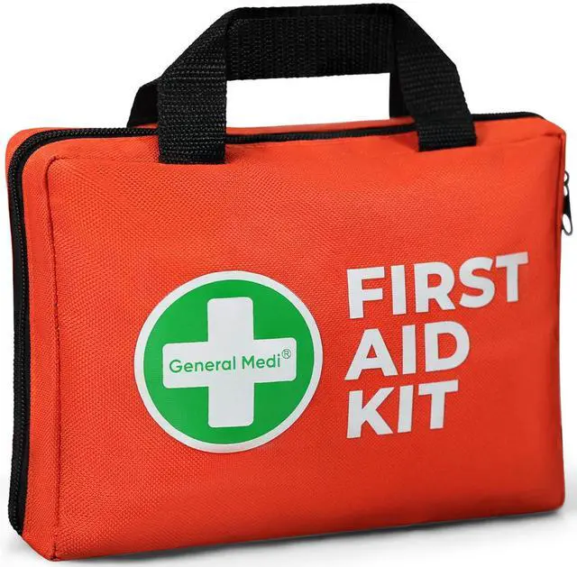 Main image of General Medi First Aid Kit, 250 Piece Small First Aid Kit - Includes Emergency Foil Blanket, Instant Cold Pack,Scissors for Travel, Home, Office, Vehicle, Camping, Workplace & Outdoor