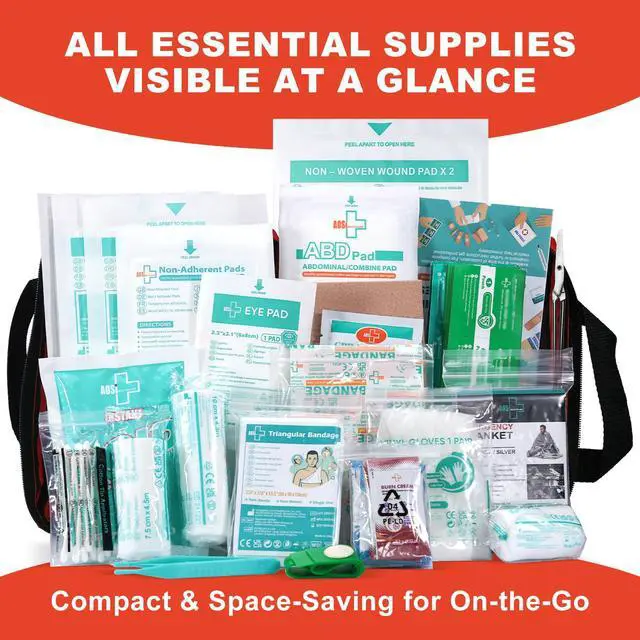 Alt view image 5 of 7 - General Medi First Aid Kit, 250 Piece Small First Aid Kit - Includes Emergency Foil Blanket, Instant Cold Pack,Scissors for Travel, Home, Office, Vehicle, Camping, Workplace & Outdoor