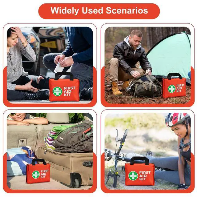 Alt view image 7 of 7 - General Medi First Aid Kit, 250 Piece Small First Aid Kit - Includes Emergency Foil Blanket, Instant Cold Pack,Scissors for Travel, Home, Office, Vehicle, Camping, Workplace & Outdoor