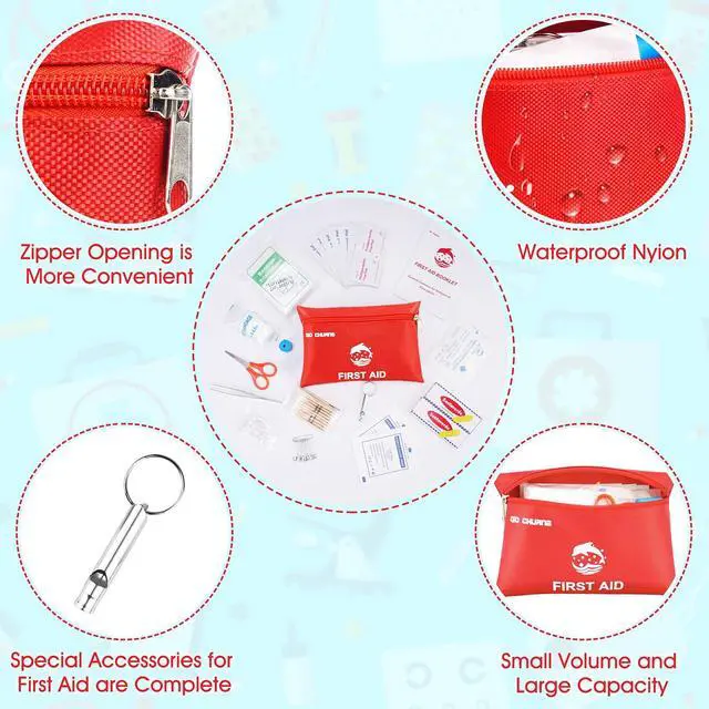 Alt view image 5 of 6 - Small Travel First Aid Kit - 87 Piece Clean, Treat and Protect Most Injuries,Ready for Emergency at Home, Outdoors, Car, Camping, Workplace, Hiking.