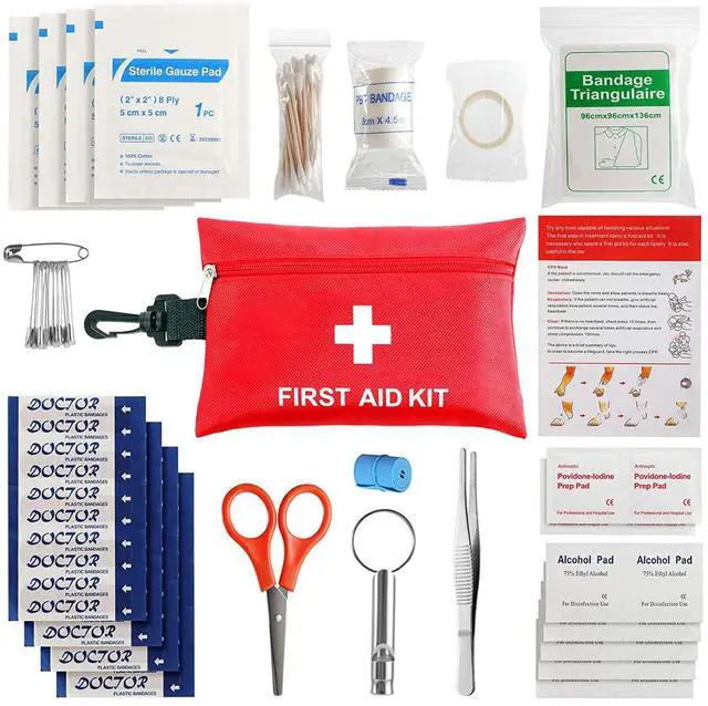 Main image of First Aid Kit - 97 Piece - Small Travel First Aid Kit, Ideal for Cars, Schools, Sports, Homes, Travel, Camping, Hiking