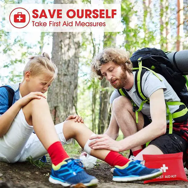 Alt view image 4 of 7 - First Aid Kit - 97 Piece - Small Travel First Aid Kit, Ideal for Cars, Schools, Sports, Homes, Travel, Camping, Hiking