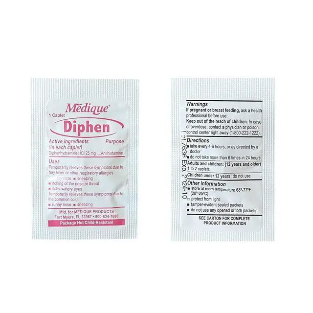 Alt view image 7 of 7 - Rescue Essentials Medications Dose PackFirst Aid Refill Kit with Ibuprofen, Acetaminophen, Aspirin, Antihistamine, Anti-Diarrheal & Antacid Compact Emergency Travel & IFAK Supply-1 Module (30 Doses)