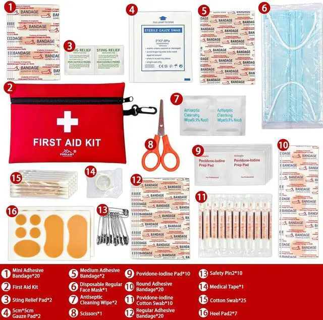 Alt view image 2 of 7 - 152 Piece Small First Aid Kit, Travel Size First Aid Kit TSA Approved, Mini Forst aid kit for Home, Car, Travel, Camping, Truck, Sports, Office, Hiking Med Kit for Backpack