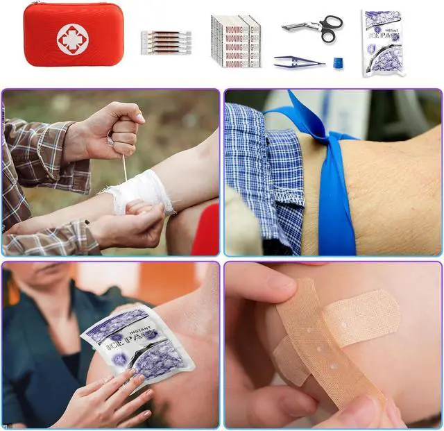 Alt view image 4 of 7 - Car First Aid Kits 277Pcs Survival Gear Home Travel Size Small Emergency Kit Tactical Hiking EVA Camping Essentials Backpack Sports Office Boat Urgent Accident