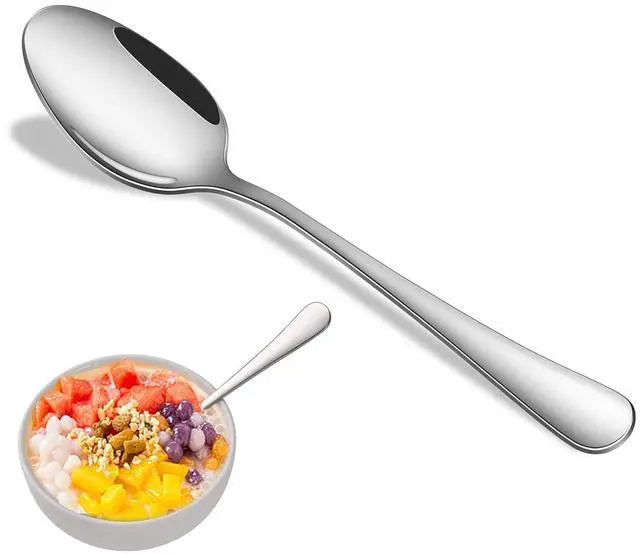 Main image of Dinner Spoon Set,8-Piece 7.3 Inch Soup Spoons,Premium Food Grade Stainless Steel Table Spoon,Durable Metal Tablespoon,Dishwasher Safe Silverware Spoons