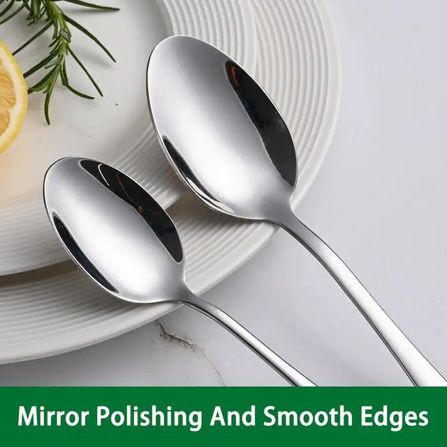 Alt view image 3 of 7 - 8-Piece 6.7 Inches Stainless Steel Tea Spoon,Durable Dishwasher Safe Teaspoons,Silverware Dessert Spoons For Kitchen,Small Spoons For Restaurant,Hotel