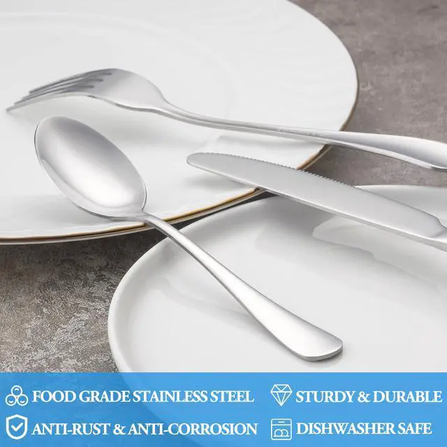Alt view image 3 of 7 - Teaspoon Set,16 Piece 6.7" Spoons Silverware, Premium Food Grade Stainless Steel Tea Spoons, Durable Small Spoon, Good Teaspoons, Kitchen Dessert Spoon Set, Mirror Finish & Dishwasher Safe