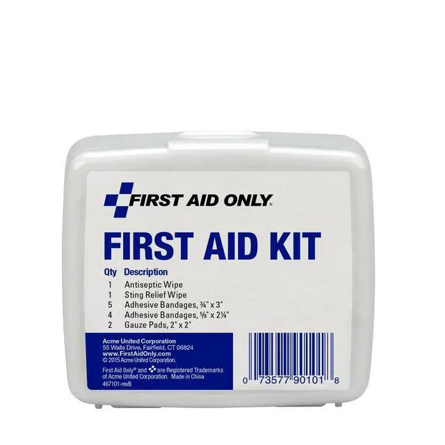 Alt view image 2 of 7 - First Aid Only PhysiciansCare On-The-Go Emergency First Aid Kit for Home, Work, and Travel, 13 Pieces (Antiseptic wipes, Sting Relief wipes, Gauze pads, Bandages)