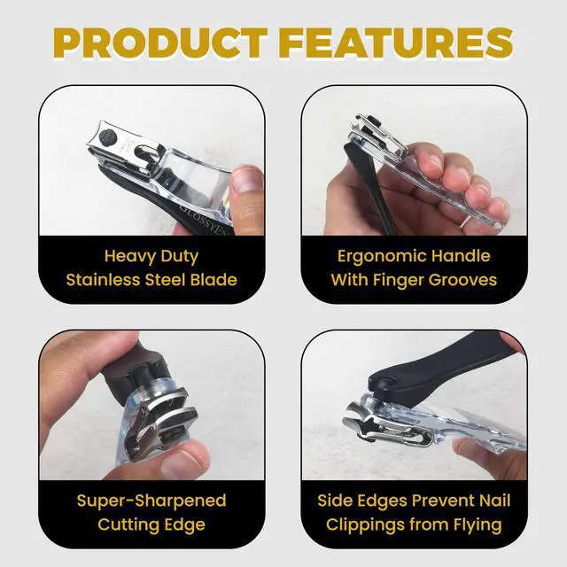 Alt view image 5 of 7 - EZ Grip 360 Degree Rotary Stainless Steel Sharp Blade Fingernail Toenail Clipper, Trimmer and Cutter