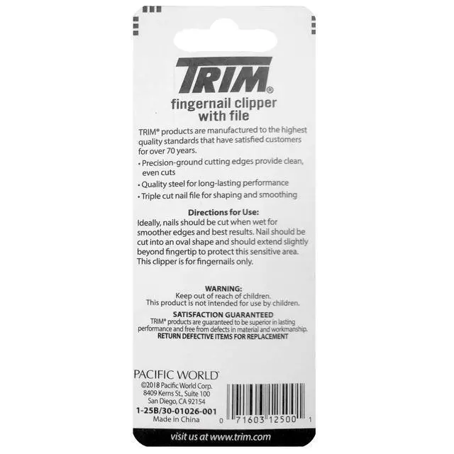 Alt view image 4 of 4 - Trim Nailcare Fingernail Steel Clipper with File, Item Number 12500 (Pack of 6)