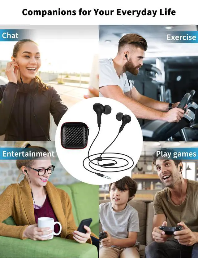 Alt view image 7 of 7 - 3.5mm Wired Earbuds with Mic for MacBook Neo/Chormebook PC,Magnetic In Ear Buds for Moto G Stylus Power Paly Pure,Hifi School Kid Headphones,Noise Isolation Airplane Jack Earphones for Samsung A15 A14