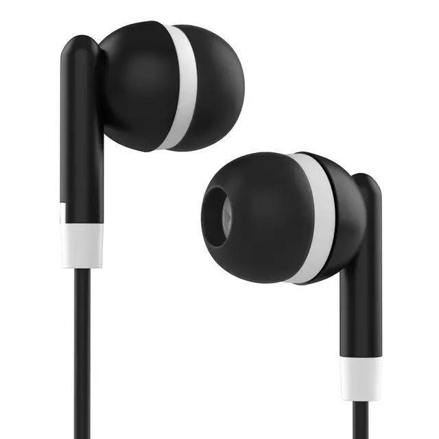 Alt view image 4 of 6 - Maeline Bulk Earbuds 10 Pack Stereo Headphones Ideal for K-12-College Classrooms, Library, Travel, Gym, Museum, 3.5mm Plug, Tangle-Free Wired Earbuds for Phone, Tablet, Computer, Laptop