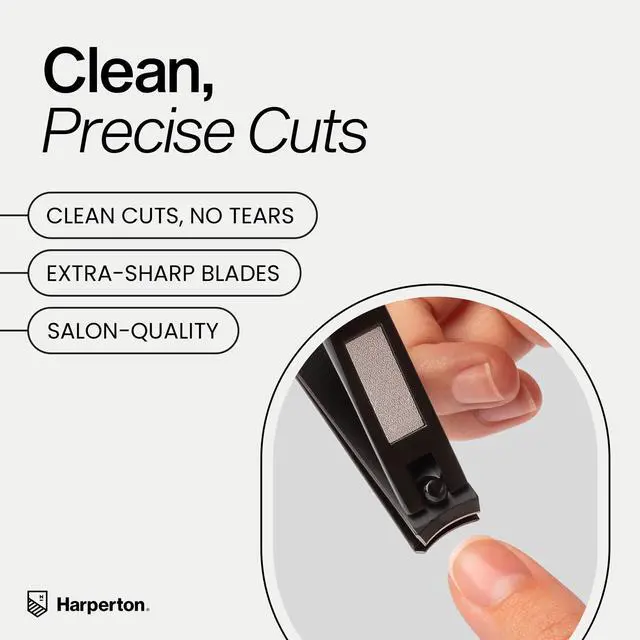 Alt view image 2 of 7 - Nail Clippers for Thick Nails - 2 Pack Heavy Duty Toenail & Fingernail Clippers for Men Precision Stainless Steel Cutter Set with Travel Case (Black)