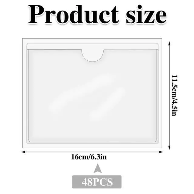 Alt view image 2 of 7 - 48 Pack Adhesive Index Card Holders, Clear 4 x 6 Label Pockets