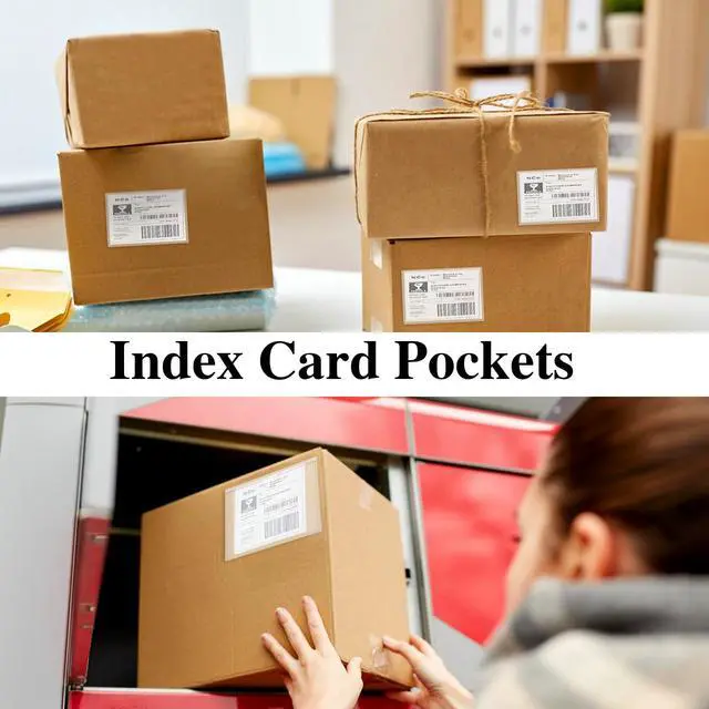 Alt view image 4 of 7 - 48 Pack Adhesive Index Card Holders, Clear 4 x 6 Label Pockets