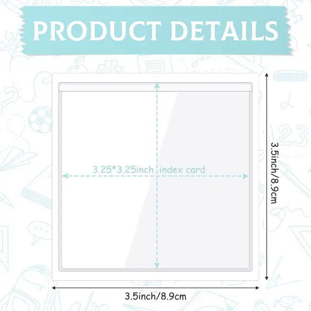 Alt view image 3 of 7 - Glenmal 50 Pcs Self Adhesive Index Card Pockets,50 Pcs