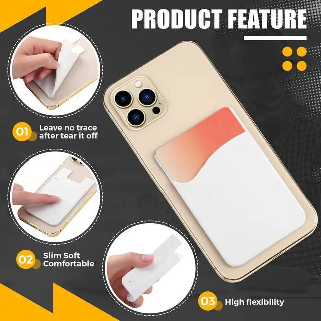 Alt view image 5 of 7 - Frienda 24 Pcs Phone Card Holder Adhesive Silicone Wallet for Back of Phone, Stick-on Cellphone Credit Card Holder Sleeve Compatible with Most Smartphones (Vintage Color)