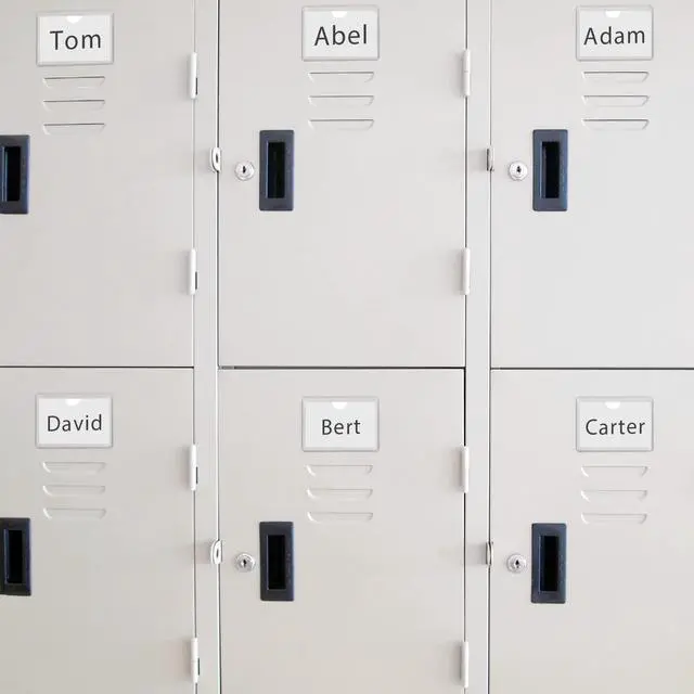 Alt view image 6 of 7 - WYOMER 100 Pack Clear Self-Adhesive Business Card Pockets and Top Open Library Card Pockets, plastic Labels Holders for Storage Bins, Ideal for Organizing and Protecting Your Business Cards
