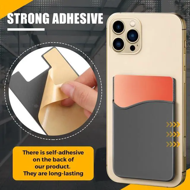 Alt view image 4 of 7 - Frienda 24 Pcs Phone Card Holder Adhesive Silicone Wallet for Back of Phone, Stick-on Cellphone Credit Card Holder Sleeve Compatible with Most Smartphones (Vintage Color)