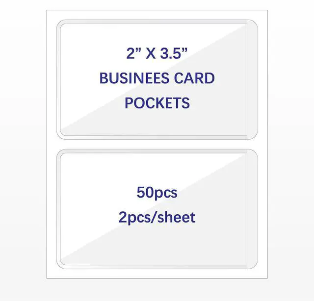 Main image of IMAGAME Clear Adhesive Business Card Pockets, 50 Pack