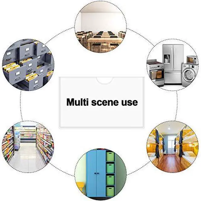Alt view image 5 of 7 - 30 Pack Self-Adhesive Index Card Pockets with Top Open for Loading - Ideal Index Card Holder for Organizing and Protecting - Crystal Clear Plastic(3.7 x 2.3 Inches)