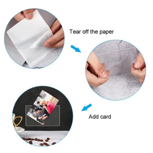 Alt view image 4 of 7 - 30 Pack Self-Adhesive Index Card Pockets with Top Open for Loading - Ideal Index Card Holder for Organizing and Protecting - Crystal Clear Plastic(3.7 x 2.3 Inches)