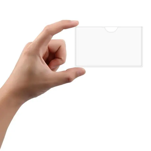 Alt view image 7 of 7 - 30 Pack Self-Adhesive Index Card Pockets with Top Open for Loading - Ideal Index Card Holder for Organizing and Protecting - Crystal Clear Plastic(3.7 x 2.3 Inches)