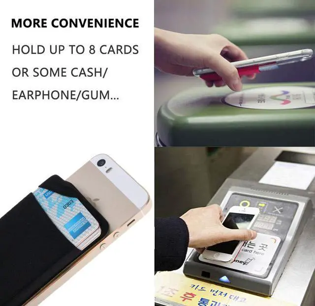 Alt view image 5 of 7 - Fulgamo Phone Wallet Stick on,Card Holder for Phone Case,Phone Card Holder