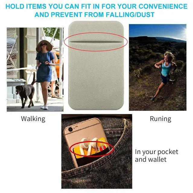 Alt view image 7 of 7 - Fulgamo Phone Wallet Stick on,Card Holder for Phone Case,Phone Card Holder