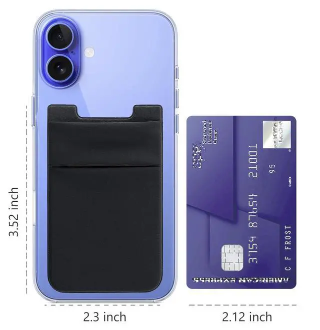 Alt view image 5 of 7 - Hoblaze Phone Card Holder Stretchy Wallet Pocket Credit Card ID Case Pouch Sleeve Adhesive Sticker Compatible with iPhone Samsung Galaxy Android Smartphones - 3Pack Black