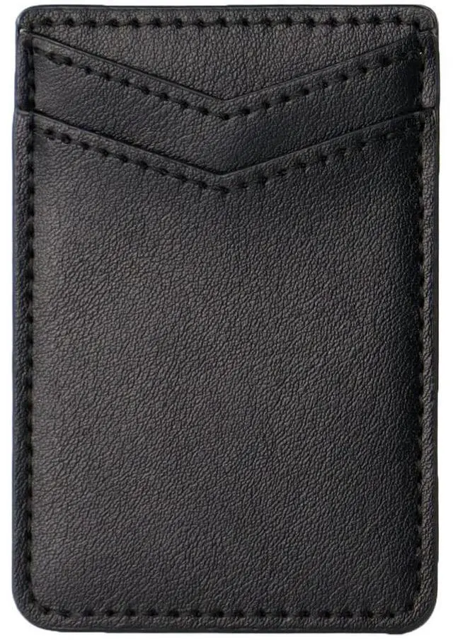 Alt view image 5 of 7 - 2Pack Phone Wallet,Leather Phone Card Holder Adhesive Stick On Credit Card Pocket for Back of Phone Case iPhone and Android-Black,Navy Blue