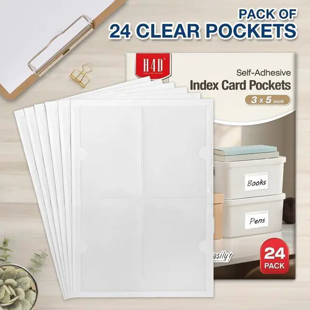 Alt view image 2 of 7 - H4D 24 Pack labels for Storage Bins, 3" x 5" Plastic Clear Adhesive Pockets