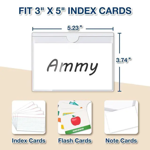 Alt view image 3 of 7 - H4D 24 Pack labels for Storage Bins, 3" x 5" Plastic Clear Adhesive Pockets