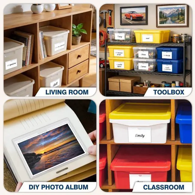 Alt view image 6 of 7 - H4D 24 Pack labels for Storage Bins, 3" x 5" Plastic Clear Adhesive Pockets