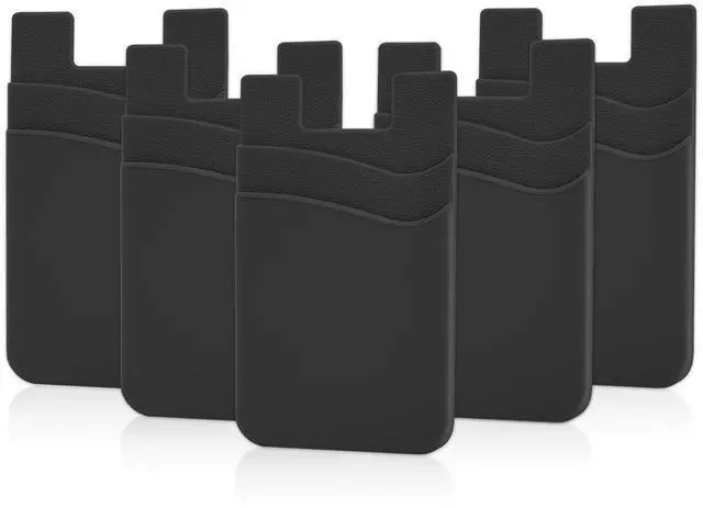 Main image of Senose 5 Pack Phone Wallet, Card Holder Back of Phone Stick On Pocket Credit ID Card Sleeve, Strong Adhesive Sticker Cellphone Wallet Compatible for iPhone, Android & Most Smartphones