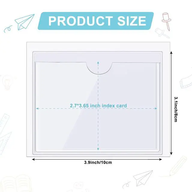Alt view image 2 of 7 - Chinco 30 Pcs Self Adhesive Pockets, Bin Labels for Storage Bins, Clear Pocket Label Sleeves, Plastic Index Card Holder with Top Open for Organizing Bins Box Drawer(2.75 x 3.5 Inches)